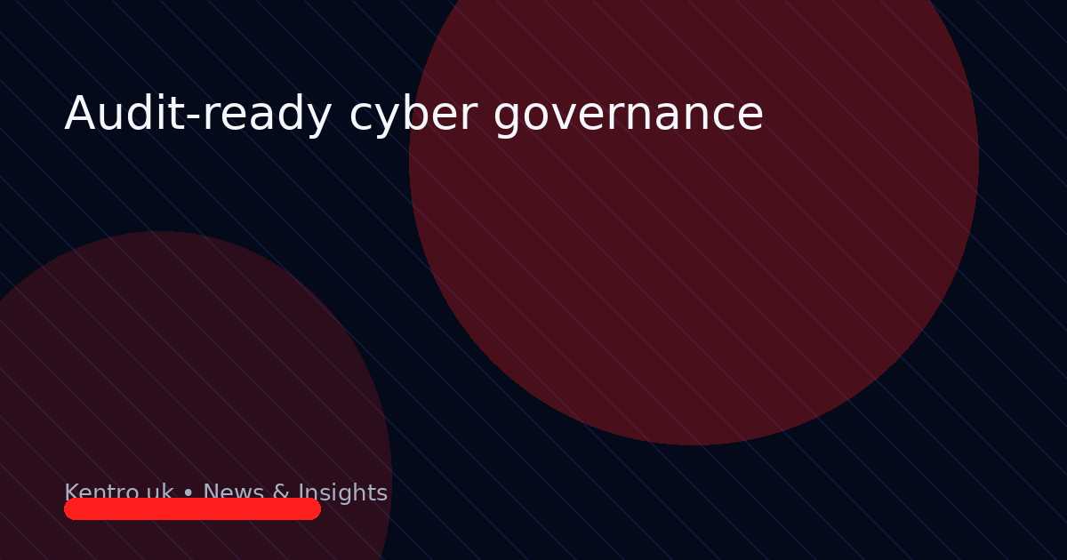 Audit-ready cyber governance: evidence, controls and executive reporting